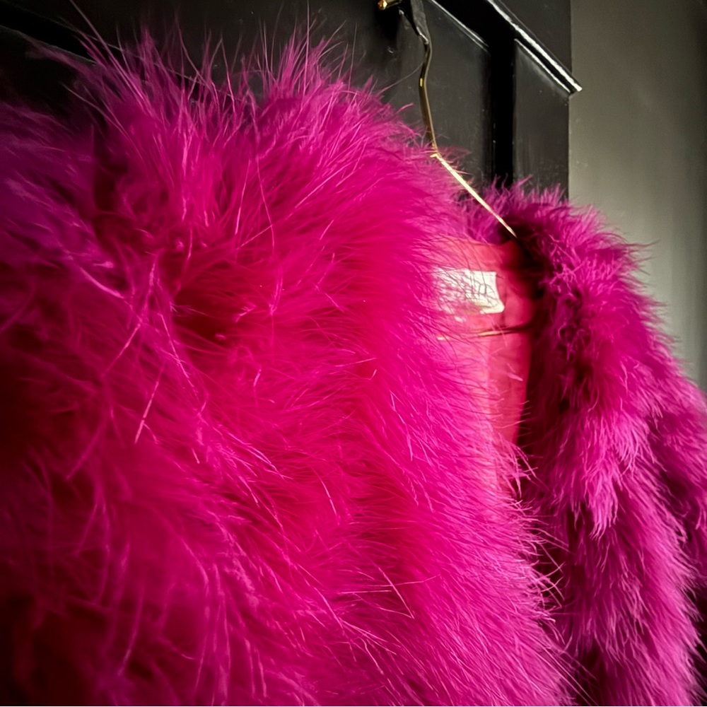Fuchsia Feather Statement Jacket | Size 10 - Picture 5 of 9